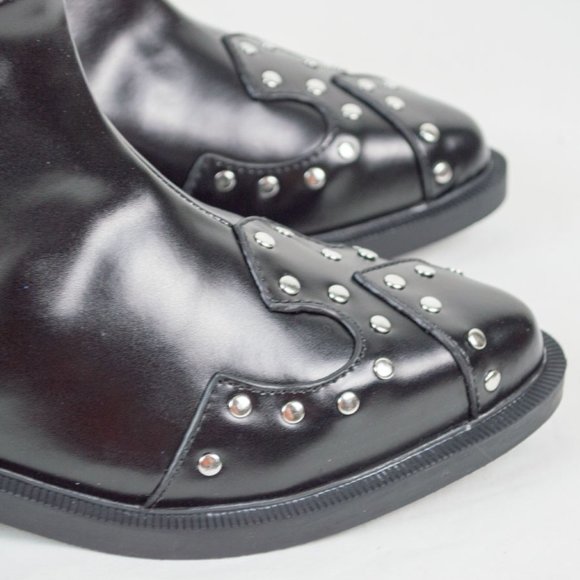 TUK Black Studded Jam Bootie Shoe - Picture 5 of 12